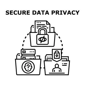 Secure data privacy concept illustrating information protection 스톡 일러스트
