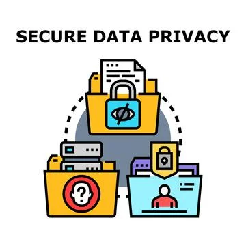 Secure data privacy concept illustrating information protection 스톡 일러스트