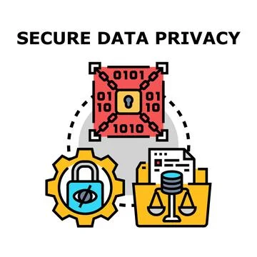 Secure data privacy concept protecting digital information Stock Illustration