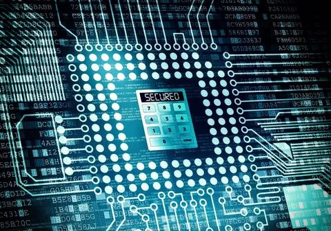  Secure Data Processing the concept of secure computer data processing Cop... Foto stock