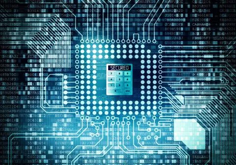 Secure Data Processing Stock Illustration