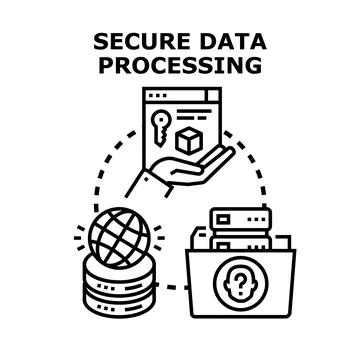 Secure data processing protecting global information privacy Stockillustratie