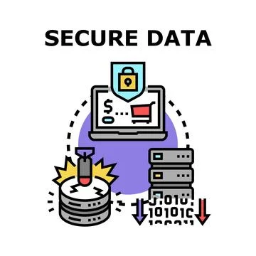 Secure data protecting online transaction and cyber security Stock Illustration