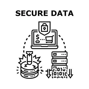 Secure data protecting online transaction and cyber security Stock Illustration
