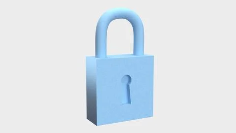 Secure Data Protection and Digital Privacy Lock Concept 3d render. Stock Illustration