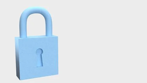 Secure Data Protection and Digital Privacy Lock Concept 3d render. Stock Illustration