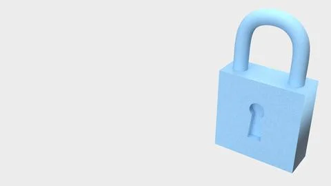 Secure Data Protection and Digital Privacy Lock Concept 3d render. Stock Illustration