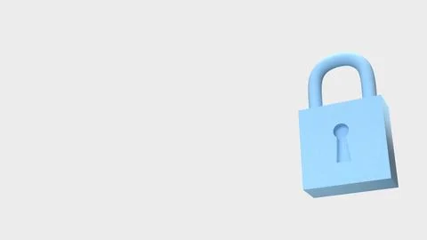 Secure Data Protection and Digital Privacy Lock Concept 3d render. Stock Illustration