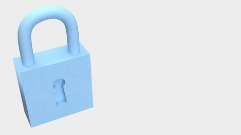 Secure Data Protection and Digital Privacy Lock Concept 3d render. Stock Illustration