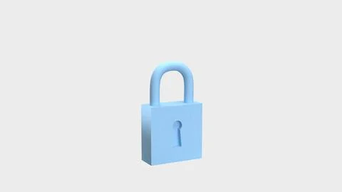 Secure Data Protection and Digital Privacy Lock Concept 3d render. Illustrazione stock