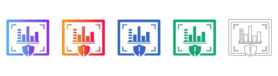 Secure Data Protection Chart Icons イラスト素材