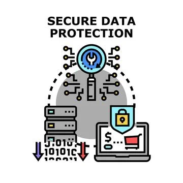 Secure data protection concept with digital cyber security 스톡 일러스트