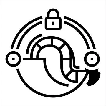Secure data protection concept line icon 8K ultra quality image ratio 库存插图
