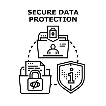 Secure data protection concept protecting user privacy information Stock Illustration