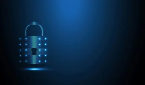 Secure Data Protection Lock Cyber Technology Concept イラスト素材