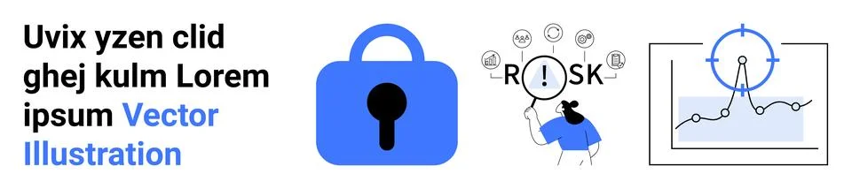 Secure Data Protection with Risk Management and Performance Analysis Illustrazione stock