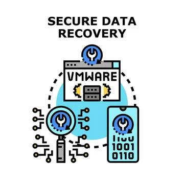 Secure data recovery for digital and virtual systems process 스톡 일러스트