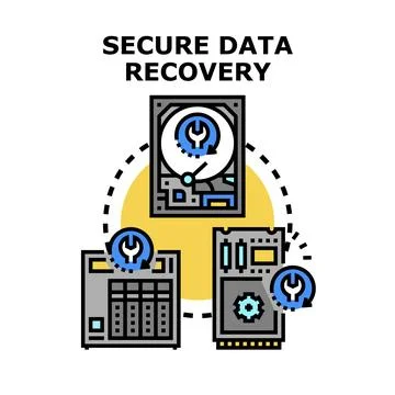 Secure data recovery process from various digital devices Stock Illustration