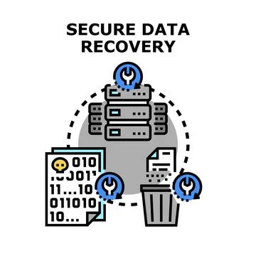 Secure data recovery protecting systems and information concept Stock Illustration