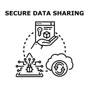 Secure data sharing protecting information from cyber threats Stockillustratie
