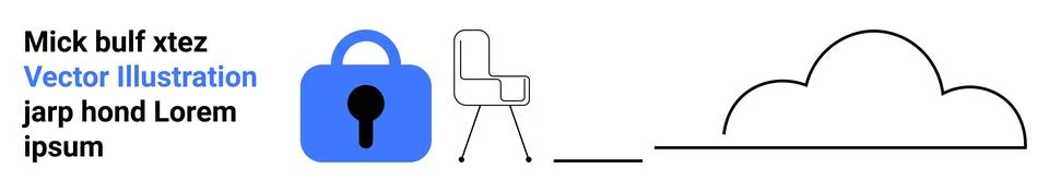 Secure Data Storage and Cloud Connectivity with Modern Office Furniture Illustrazione stock