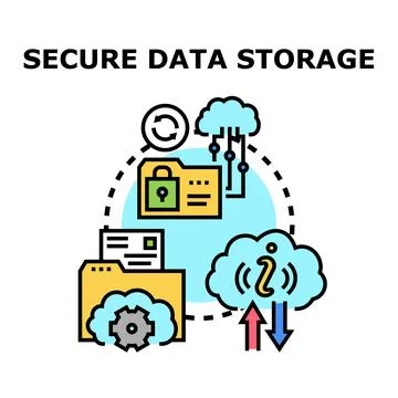 Secure data storage and cloud computing system イラスト素材