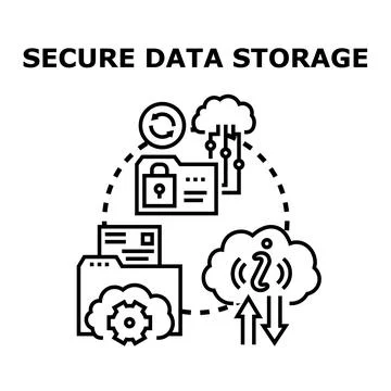 Secure data storage and cloud computing system Stockillustratie