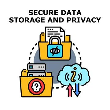 Secure data storage and privacy concept illustration Stock Illustration