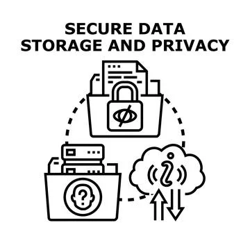 Secure data storage and privacy concept illustration Stock Illustration