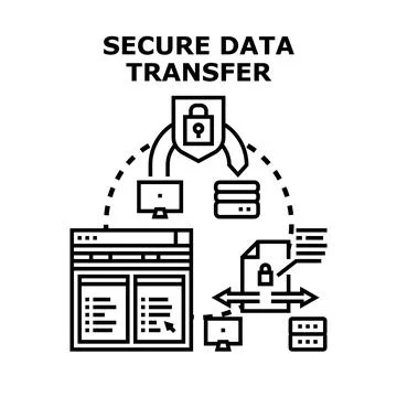 Secure data transfer and digital information protection concept Stockillustratie