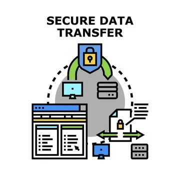 Secure data transfer and digital information protection concept Stock Illustration
