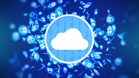 Secure data transfer and storage using global cloud data centers Stock Footage 248228234