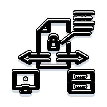 Secure data transfer and storage between devices Illustrazione stock