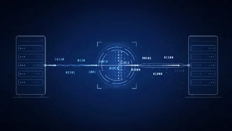 Secure Data Transfer Between Two Computers Through Digital Network Animation 動画素材 347084900