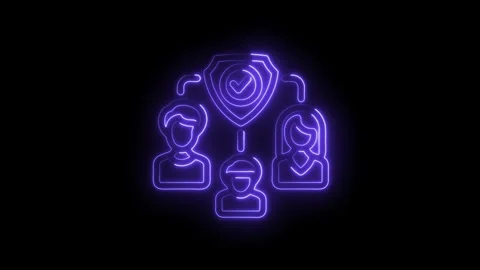 Secure data transfer with neon network connecting people for information tr.. Stock Footage 312309454