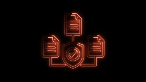 Secure data transfer neon style animation data security protocol connection.. Stock Footage 309915149
