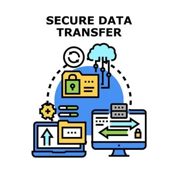 Secure data transferring concept with protecting information system Stock Illustration