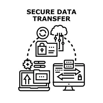 Secure data transferring concept with protecting information system Stock Illustration