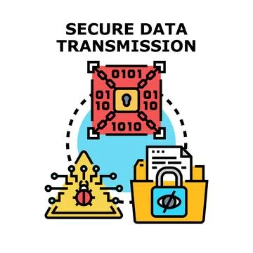 Secure data transmission concept preventing digital threats Stock Illustration