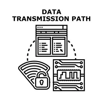 Secure data transmission path providing digital network security イラスト素材