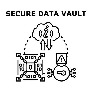 Secure data vault concept protecting digital information Stock Illustration