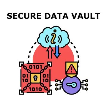 Secure data vault concept protecting digital information Stock Illustration