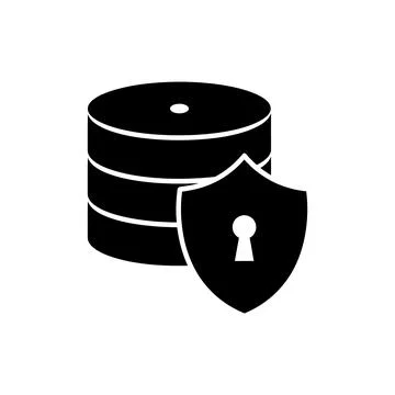 Secure Database Cylinder Data Protection Icon Stock Illustration