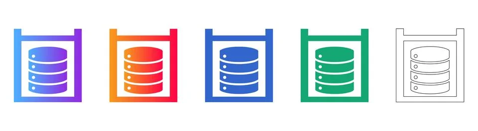 Secure Database Infrastructure Icons Stockillustratie