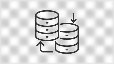 Secure database migration process line animation Video stock 337776416
