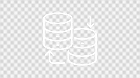 Secure database migration process white line animation Stock Footage 340285431