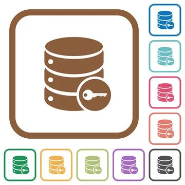 Secure database simple icons Stock Illustration