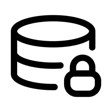 Secure databases icon. Editable line icon. Professional and modern outline .. Stock Illustration