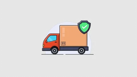 Secure Delivery Concept Animation Video - Transparent Stock Footage 307367015
