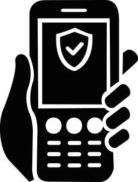 Secure delivery confirmation via smart phone app icon Stock Illustration